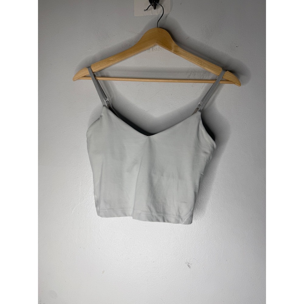 Lululemon Align Tank Top Light Grey Nulu Cropped Yoga Camisole Size 6 LW1EZJS